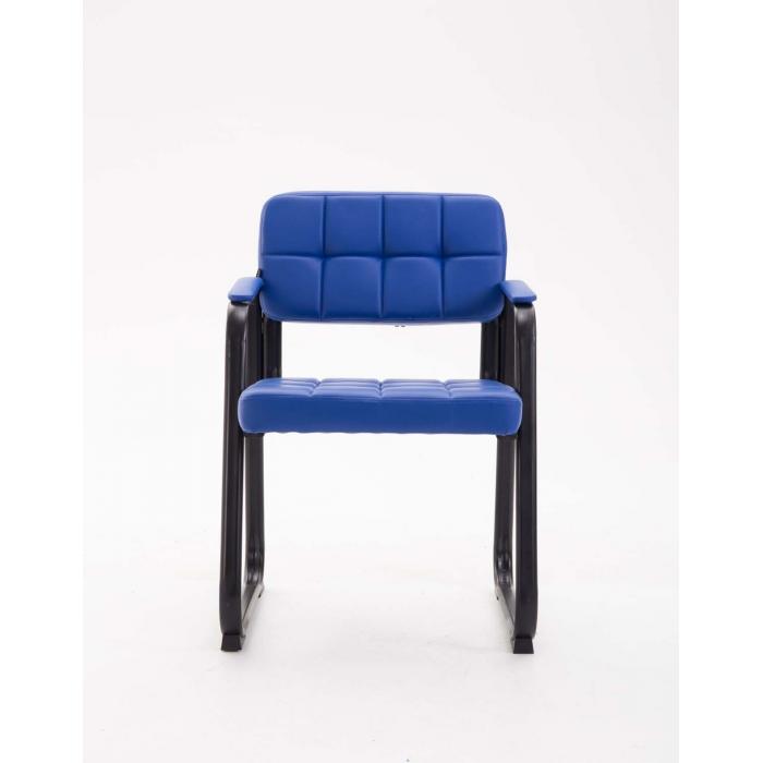 Besucherstuhl HLO-CP22 B Kunstleder ~ blau
