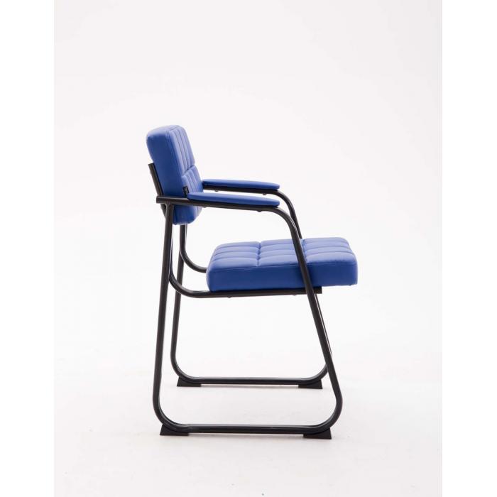 Besucherstuhl HLO-CP22 B Kunstleder ~ blau