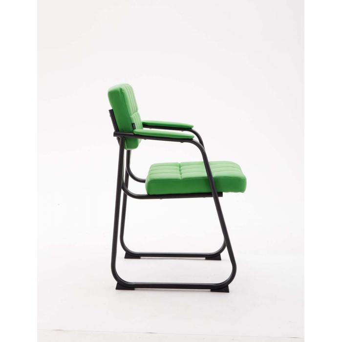 Besucherstuhl HLO-CP22 B Kunstleder ~ grn