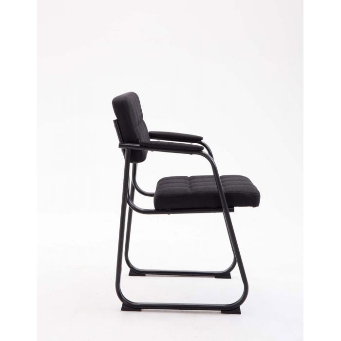 Besucherstuhl HLO-CP22 B Stoff ~ schwarz