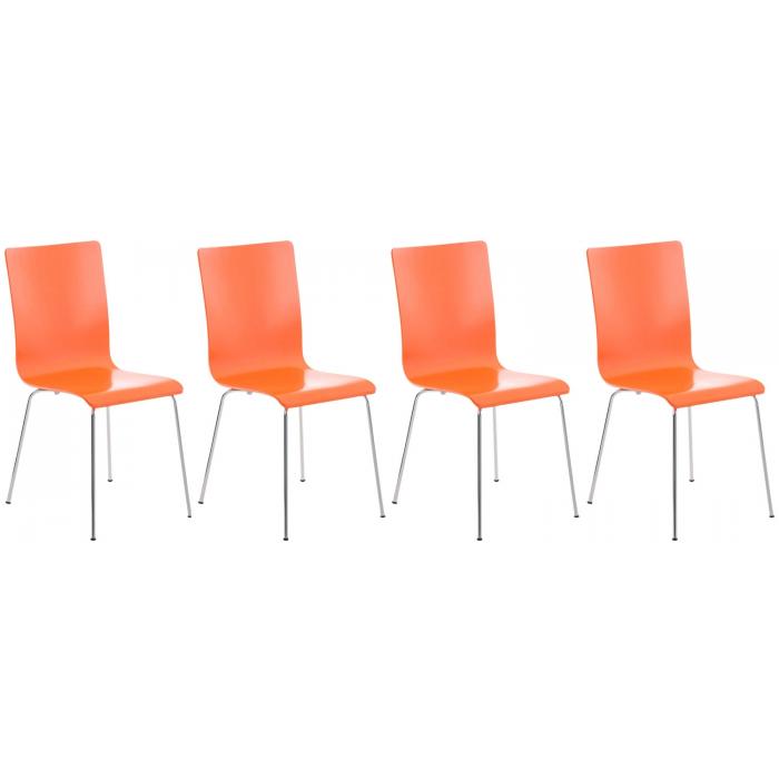 4er Set Besucherstuhl HLO-CP1 ~ orange