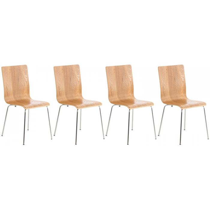 4er Set Besucherstuhl HLO-CP1 ~ eiche