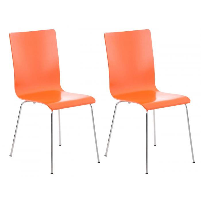 2er Set Besucherstuhl HLO-CP1 ~ orange