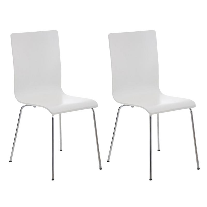 2er Set Besucherstuhl HLO-CP1 ~ wei