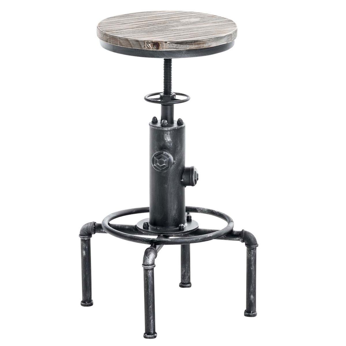 Barhocker HLO-CP70 Holz ~ antik silber