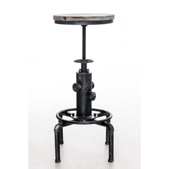 Barhocker HLO-CP70 Holz ~ antik silber