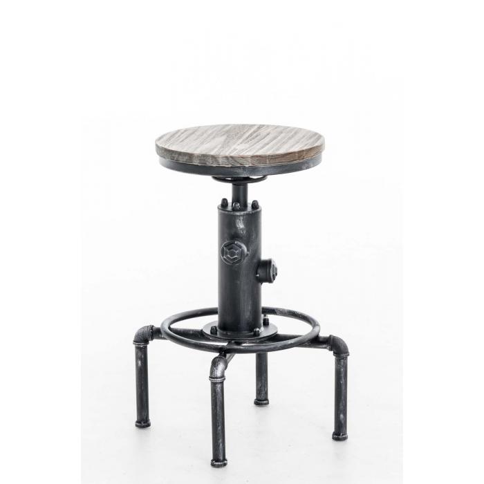 Barhocker HLO-CP70 Holz ~ antik silber