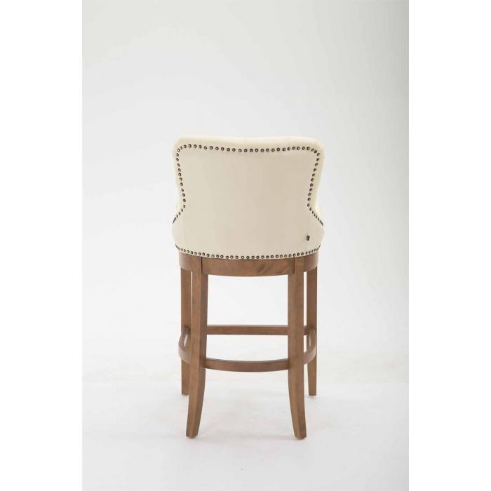 Barhocker HLO-CP26 Echtleder, Antik-hell ~ creme