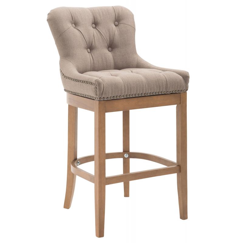 Barhocker HLO-CP26 Stoff, Antik-hell ~ taupe