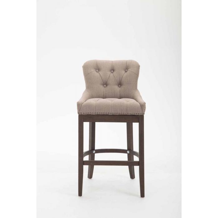 Barhocker HLO-CP26 Stoff, Antik ~ taupe