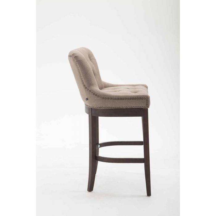 Barhocker HLO-CP26 Stoff, Antik ~ taupe