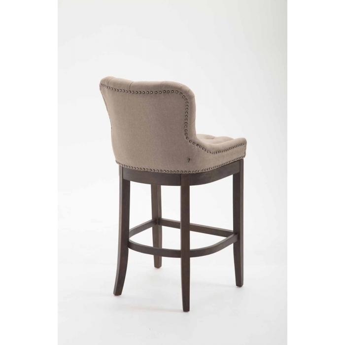 Barhocker HLO-CP26 Stoff, Antik ~ taupe