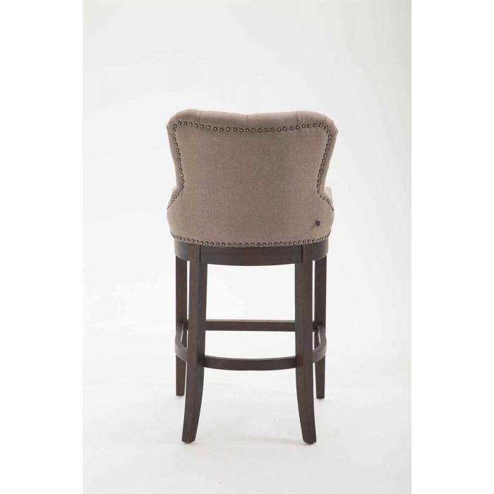 Barhocker HLO-CP26 Stoff, Antik ~ taupe