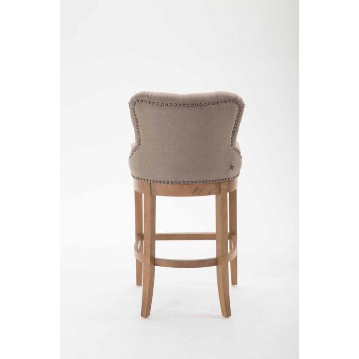 Barhocker HLO-CP26 Stoff, Antik-hell ~ taupe