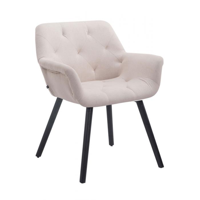 Besucherstuhl HLO-CP3 Stoff Schwarz ~ beige
