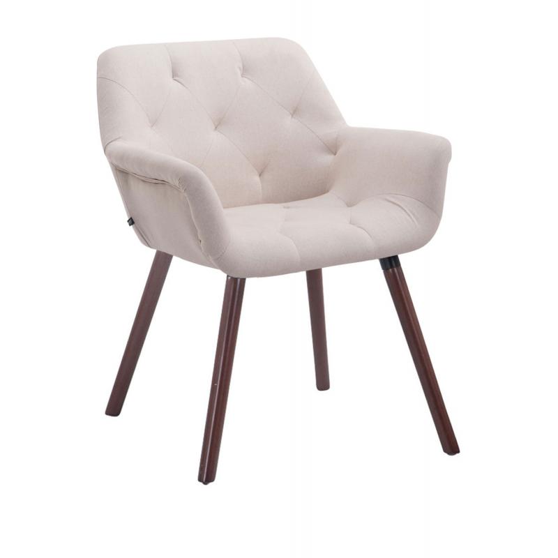 Besucherstuhl HLO-CP13 Stoff walnuss ~ beige