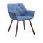 Besucherstuhl HLO-CP13 Stoff walnuss ~ blau