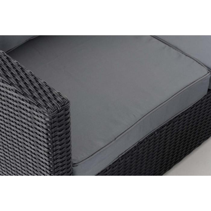 Ecksofa-Garnitur HLO-CP6 5mm Eisengrau ~ schwarz