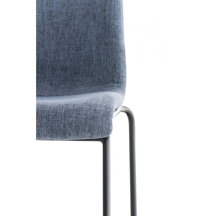 Barhocker HLO-CP20 Stoff 4-Fu Gestell schwarz ~ blau