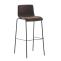 Barhocker HLO-CP20 Stoff 4-Fu Gestell schwarz ~ braun