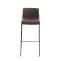 Barhocker HLO-CP20 Stoff 4-Fu Gestell schwarz ~ braun