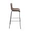 Barhocker HLO-CP20 Stoff 4-Fu Gestell schwarz ~ braun