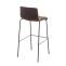 Barhocker HLO-CP20 Stoff 4-Fu Gestell schwarz ~ braun