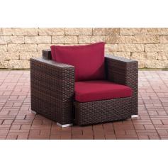 Sessel HLO-CP10 Rubinrot ~ braun-meliert