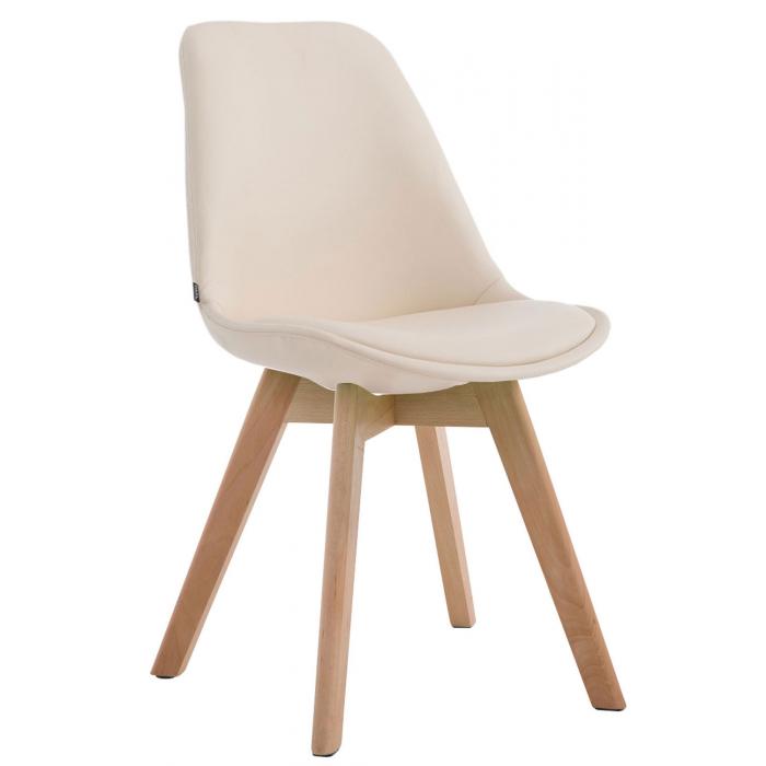 Stuhl HLO-CP58 Kunstleder Natura ~ creme