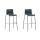 2er Set Barhocker HLO-CP20 Kunststoff 4-Fu Gestell schwarz ~ grau