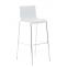 2er Set Barhocker HLO-CP20 Kunststoff 4-Fu Gestell chrom ~ wei
