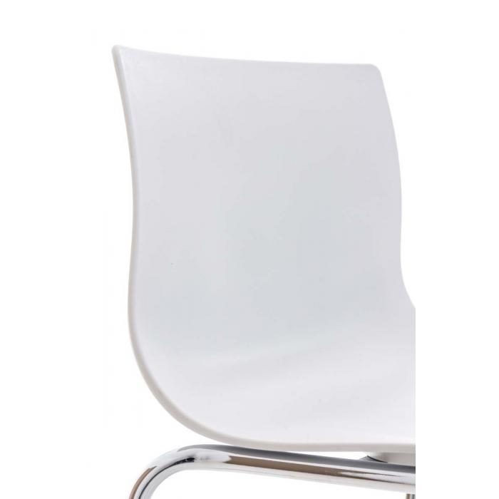 2er Set Barhocker HLO-CP20 Kunststoff 4-Fu Gestell chrom ~ wei