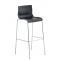 2er Set Barhocker HLO-CP20 Kunststoff 4-Fu Gestell chrom ~ schwarz