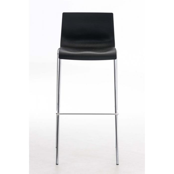 2er Set Barhocker HLO-CP20 Kunststoff 4-Fu Gestell chrom ~ schwarz