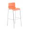 2er Set Barhocker HLO-CP20 Kunststoff 4-Fu Gestell chrom ~ orange