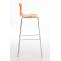 2er Set Barhocker HLO-CP20 Kunststoff 4-Fu Gestell chrom ~ orange