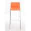 2er Set Barhocker HLO-CP20 Kunststoff 4-Fu Gestell chrom ~ orange