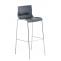 2er Set Barhocker HLO-CP20 Kunststoff 4-Fu Gestell chrom ~ grau