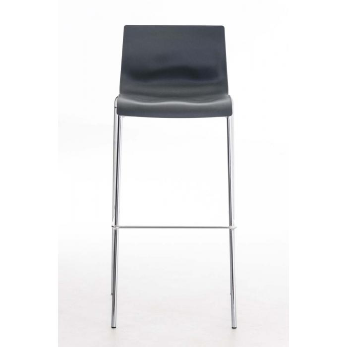 2er Set Barhocker HLO-CP20 Kunststoff 4-Fu Gestell chrom ~ grau
