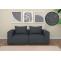 2er-Sofa HWC-O54, Couch 2-Sitzer Loungesofa, modular Stoff/Textil (300g/m) 63x194x97cm ~ dunkelgrau