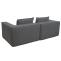 2er-Sofa HWC-O54, Couch 2-Sitzer Loungesofa, modular Stoff/Textil (300g/m) 63x194x97cm ~ dunkelgrau
