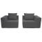 2er-Sofa HWC-O54, Couch 2-Sitzer Loungesofa, modular Stoff/Textil (300g/m) 63x194x97cm ~ dunkelgrau