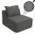 Sessel HWC-O54, Loungesessel Polstersessel Clubsessel Mittelteil, Stoff/Textil (300g/m) 63x75x97cm ~ dunkelgrau