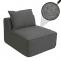 Sessel HWC-O54, Loungesessel Polstersessel Clubsessel Mittelteil, Stoff/Textil (300g/m) 63x75x97cm ~ dunkelgrau