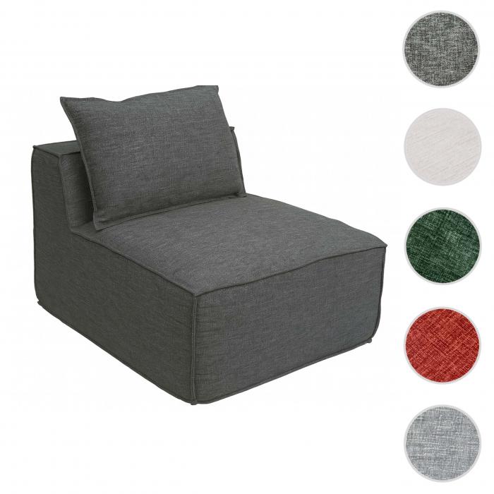 Sessel HWC-O54, Loungesessel Polstersessel Clubsessel Mittelteil, Stoff/Textil (300g/m) 63x75x97cm ~ dunkelgrau