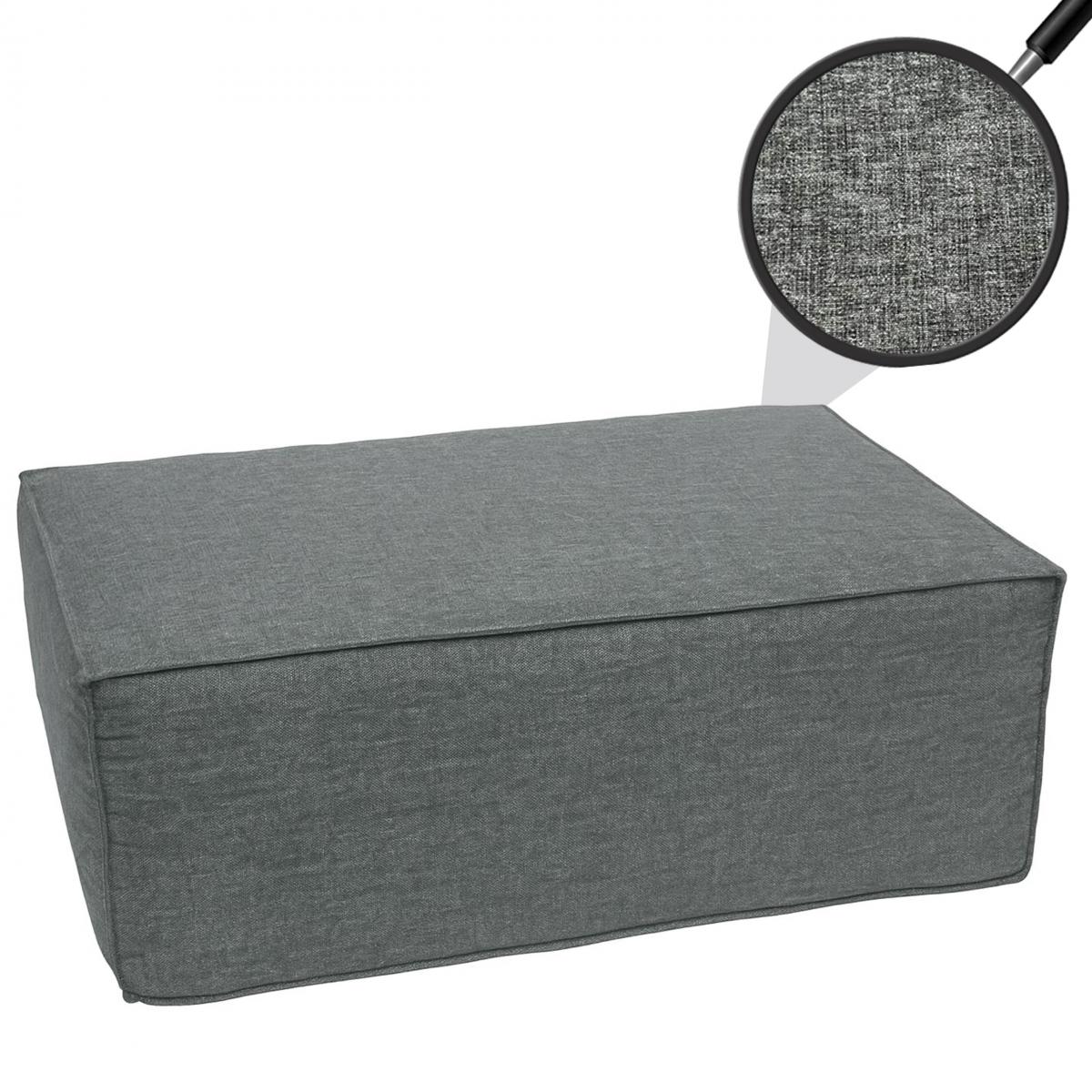 Ottomane HWC-O54, Hocker Fuablage Recamiere Chaiselongue, Stoff/Textil (300g/m) 38x75x97cm ~ dunkelgrau