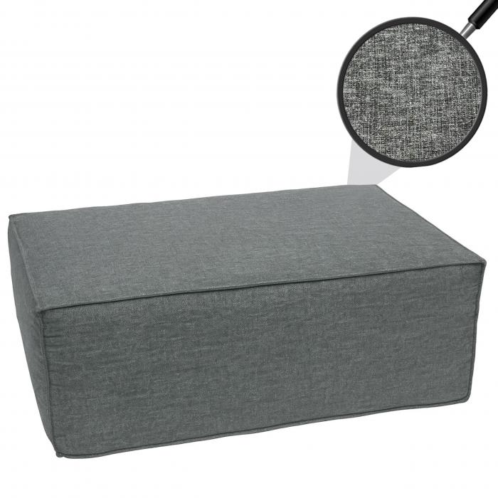 Ottomane HWC-O54, Hocker Fuablage Recamiere Chaiselongue, Stoff/Textil (300g/m) 38x75x97cm ~ dunkelgrau