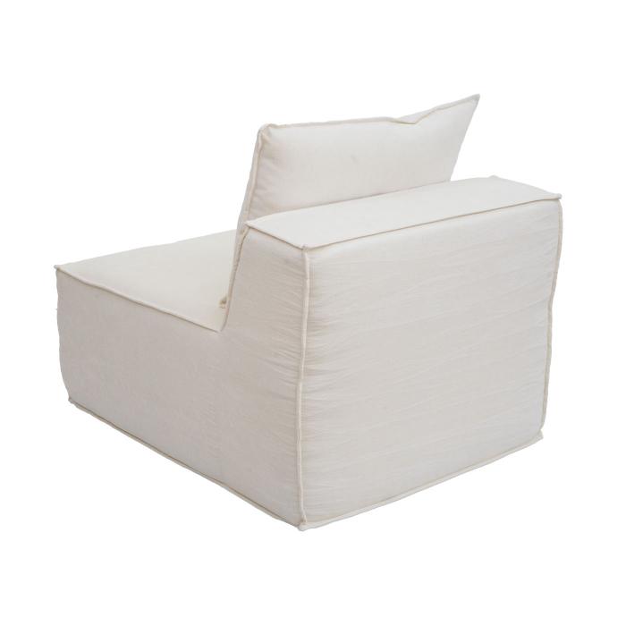 Sofa-Garnitur HWC-O54, Couch Sofa Loungesofa mit Ottomane modular vakuumiert, Stoff/Textil 63x270x190cm ~ creme