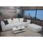 Sofa-Garnitur HWC-O54, Couch Sofa Loungesofa mit Ottomane modular vakuumiert, Stoff/Textil 63x270x190cm ~ creme