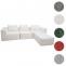 Sofa-Garnitur HWC-O54, Couch Sofa Loungesofa mit Ottomane modular vakuumiert, Stoff/Textil 63x270x190cm ~ creme